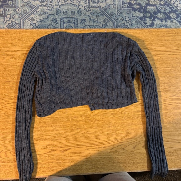 Women's Aeropostale Blue Button Up Cropped Cardigan Sweater - Picture 4 of 6